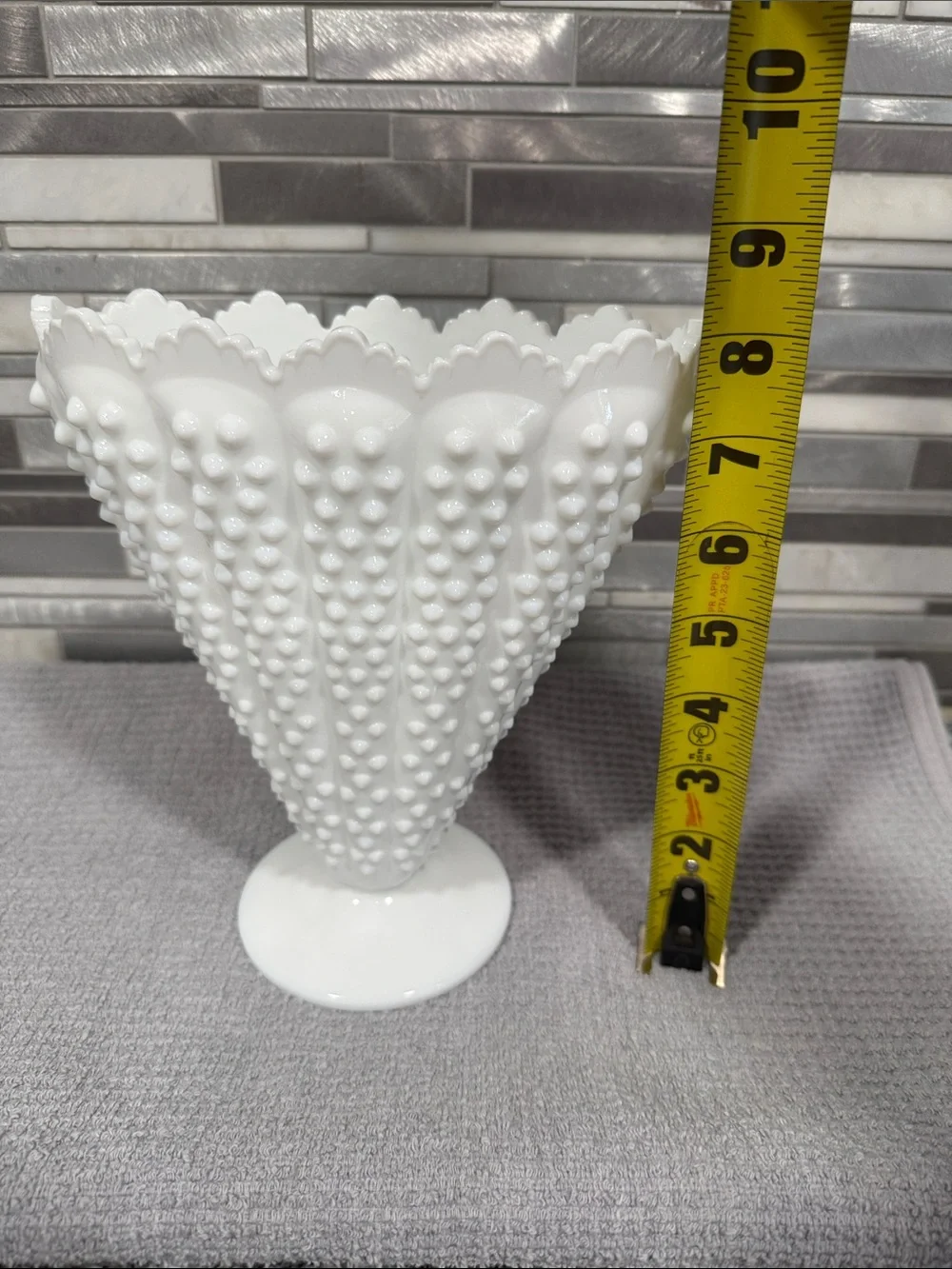 Hobnail Milk Glass Pedestal Vase